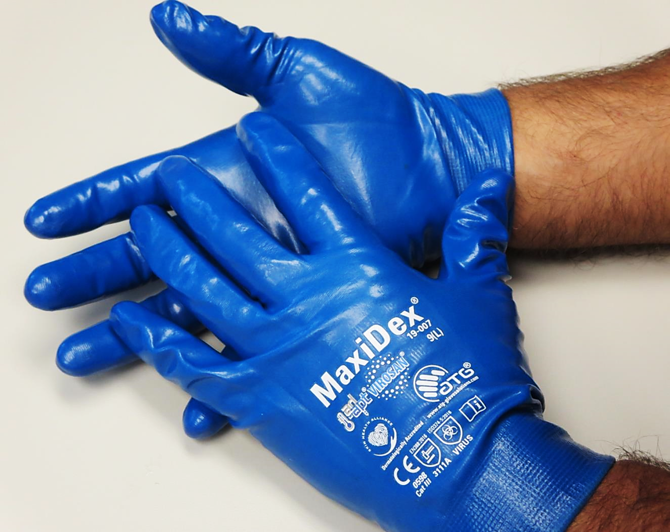 19-007 PIP® MaxiDex® ViroSan™ Anti-Virus Liquid Proof Precision Handling Touchscreen Gloves 